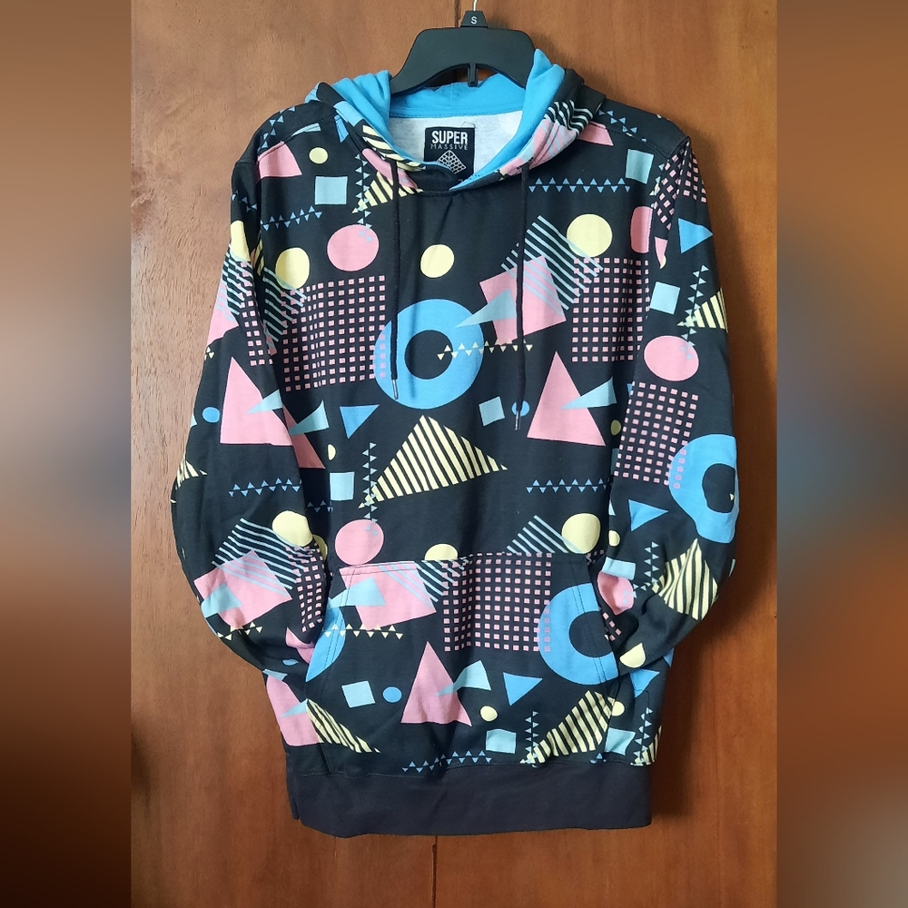 Super Massive 80s geometric print hoodie